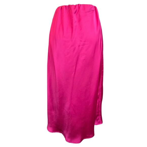 Pre-loved Nasty Gal Women's Hot Pink Satin Skirt Sz. 6 - Picture 2 of 6